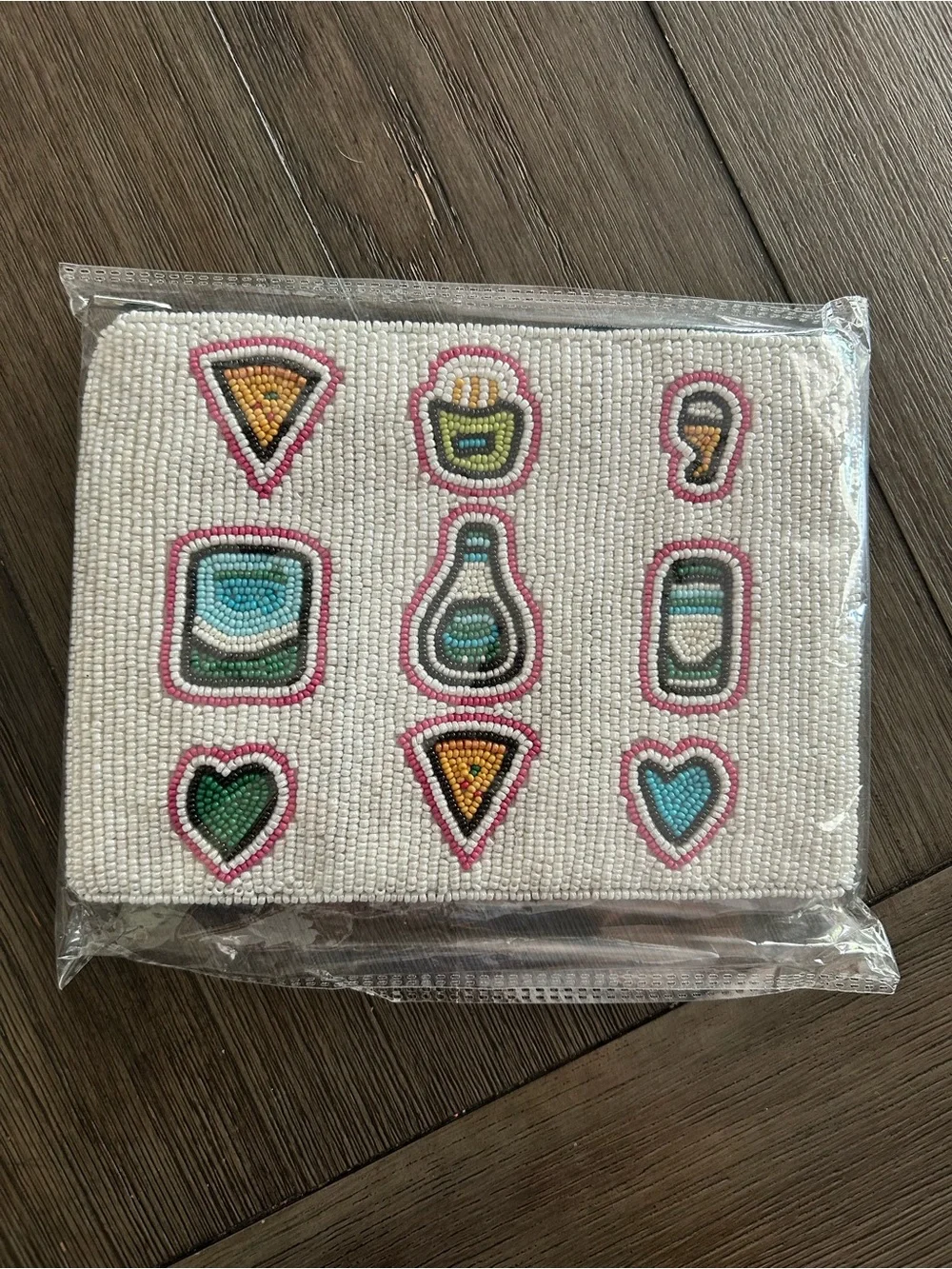 Hidden Valley Ranch Beaded White Patch Mosaic Clutch - Stylish Women's Bag NWT!